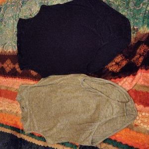 Grey and Blue small body suits.